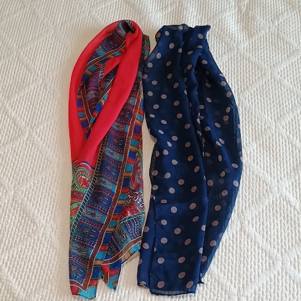 Bundle Of 2 Colorful Patterned Scarves